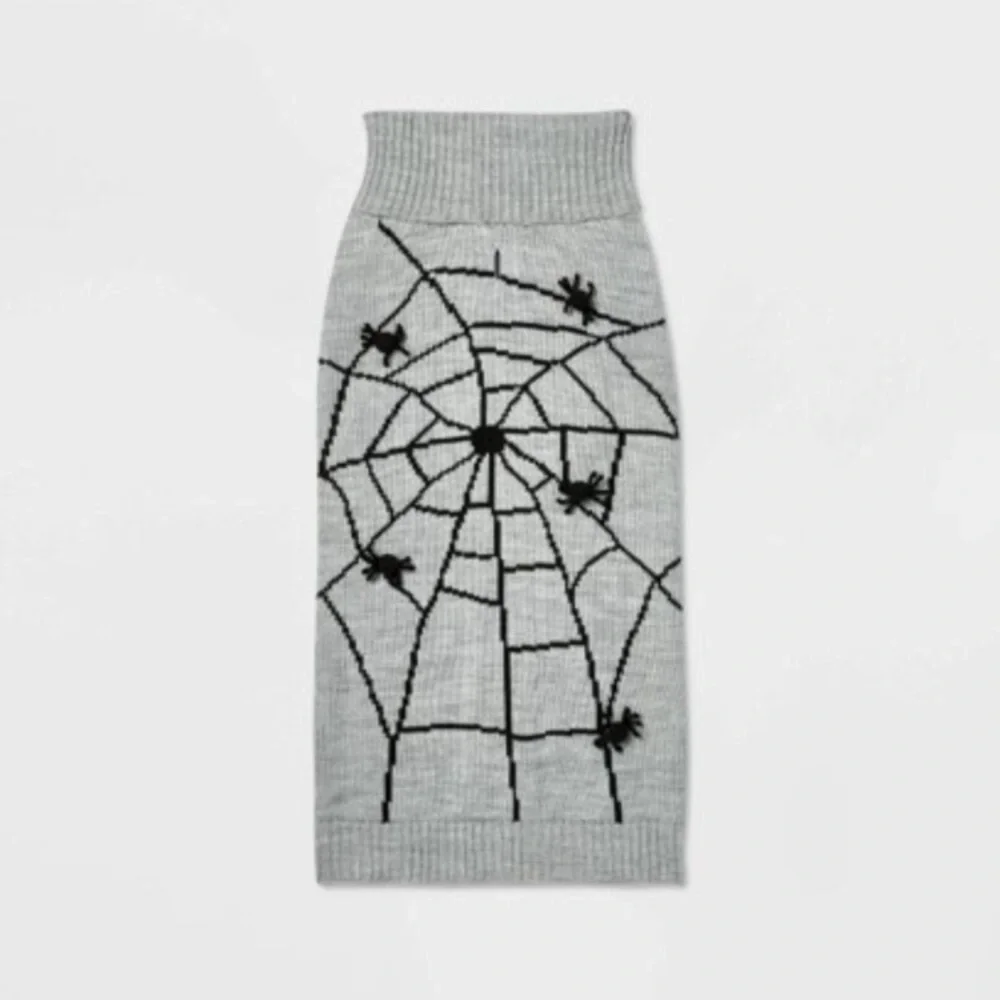 NEW Spiderweb spider Pet Sweater Dog Outfit Turtleneck size small Halloween